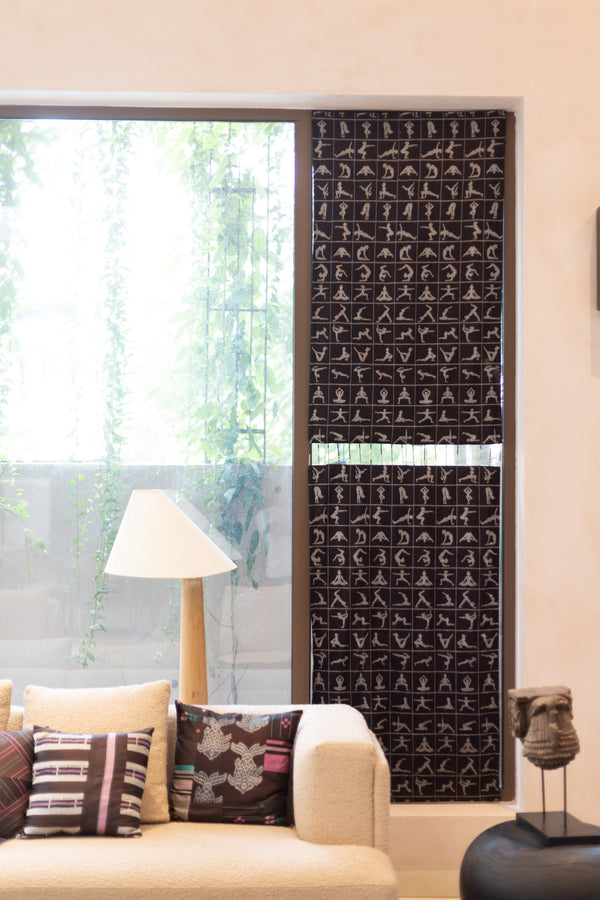 Asana textile in Khandua silk, with beadwork linking the panels.