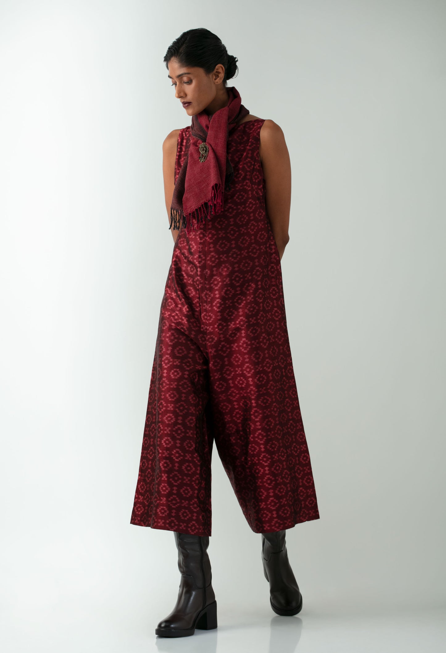 Boatneck Sambalpuri Jumpsuit