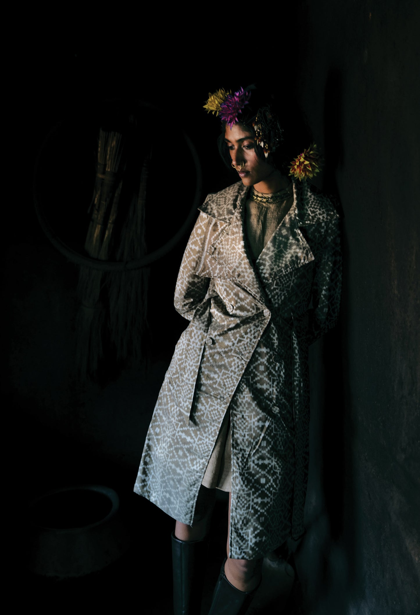 Geometric Ikat Trench