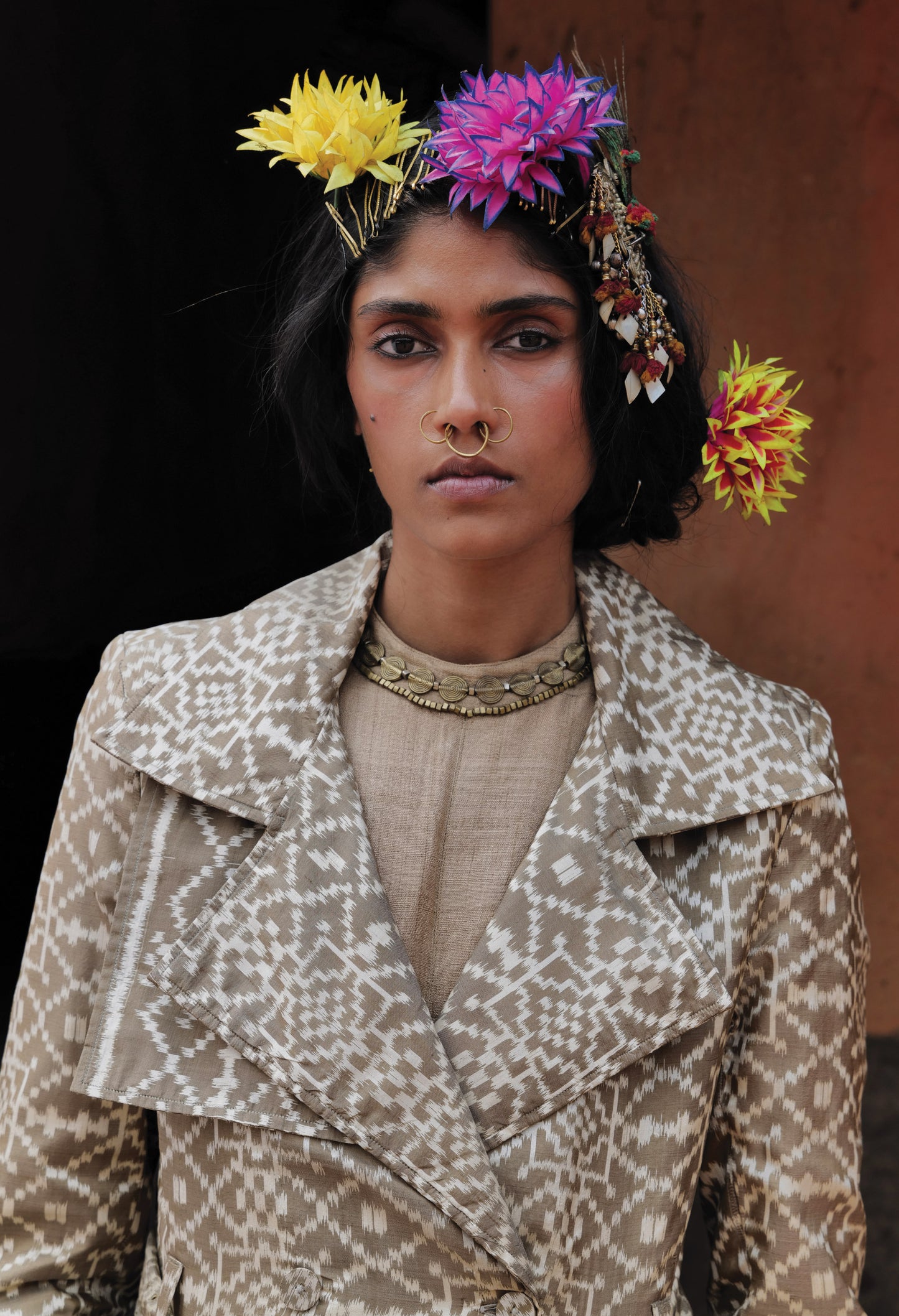 Geometric Ikat Trench