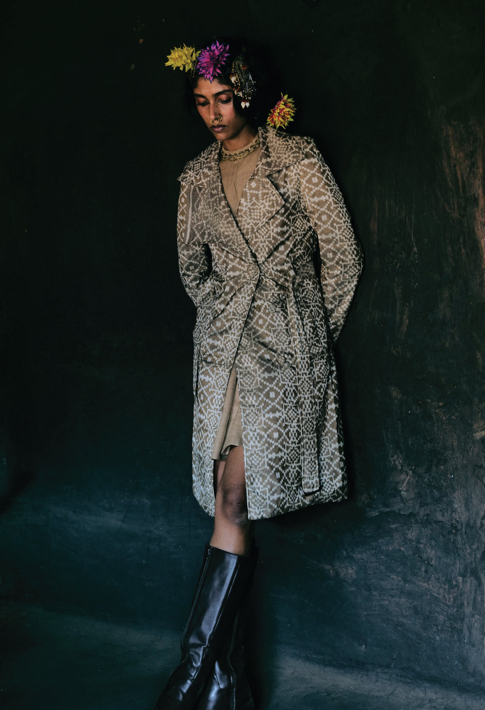 Geometric Ikat Trench