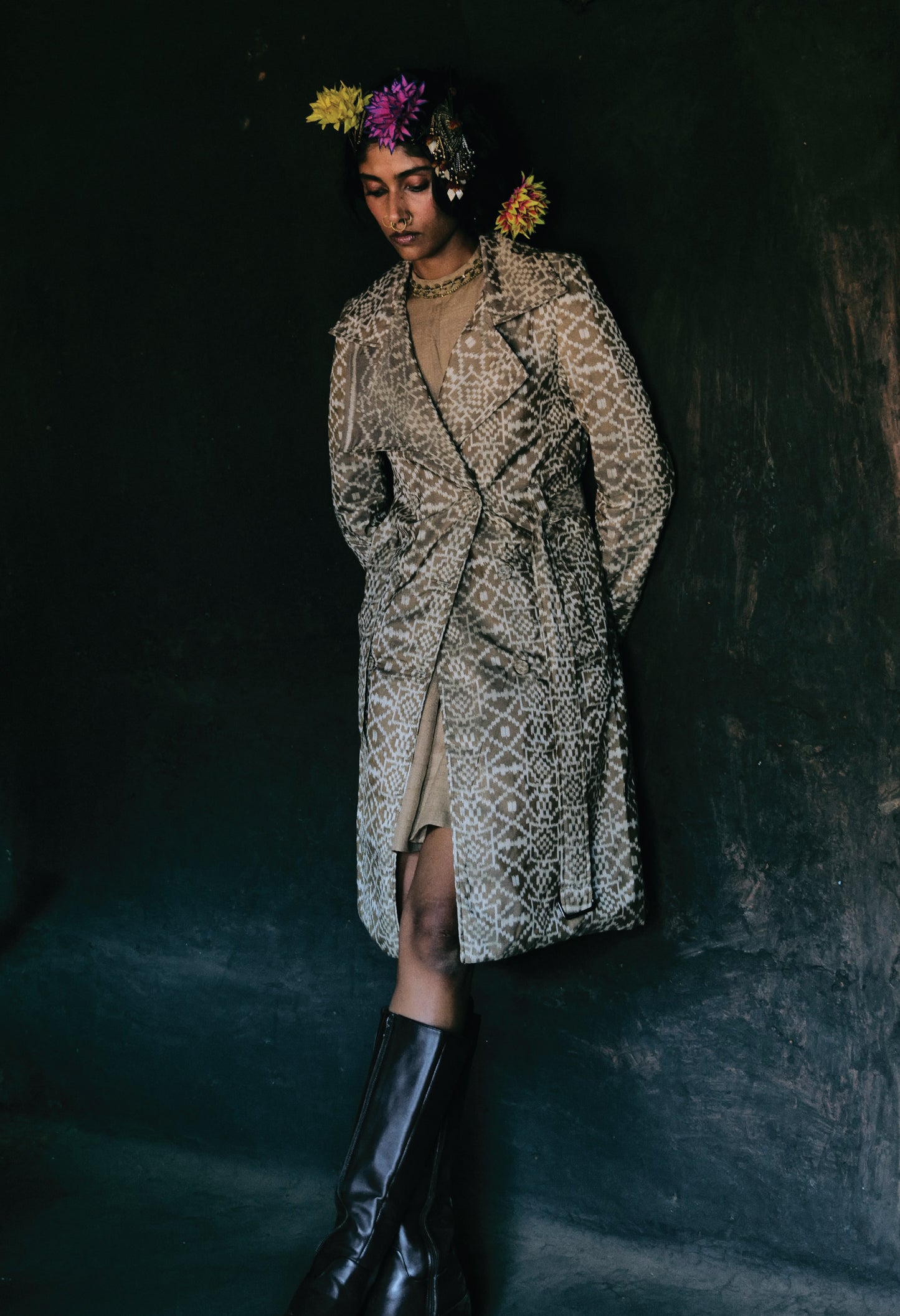 Geometric Ikat Trench