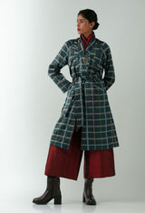 Chequered Indigo Trench