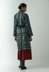 Chequered Indigo Trench