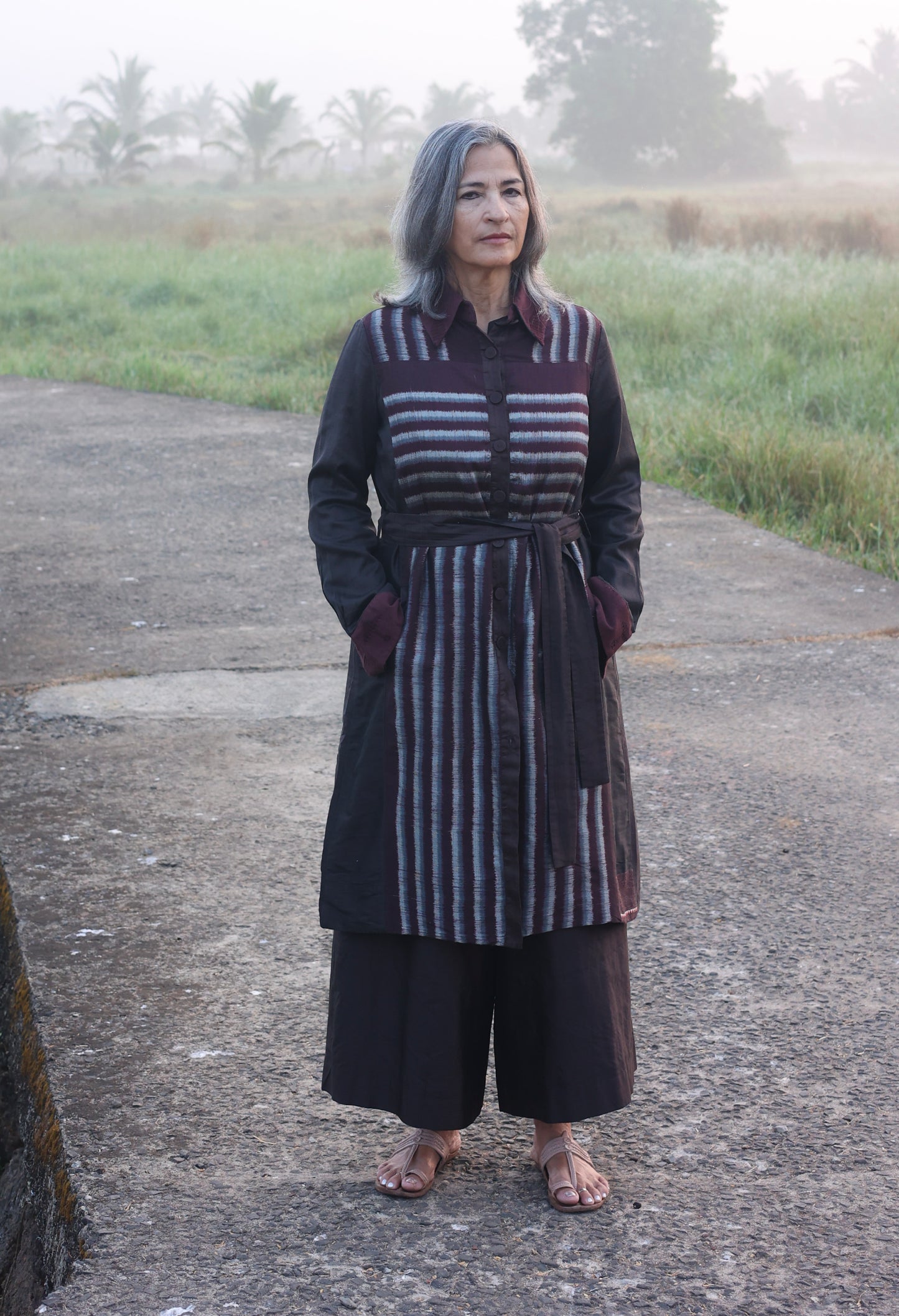 Striped Bandha Overcoat