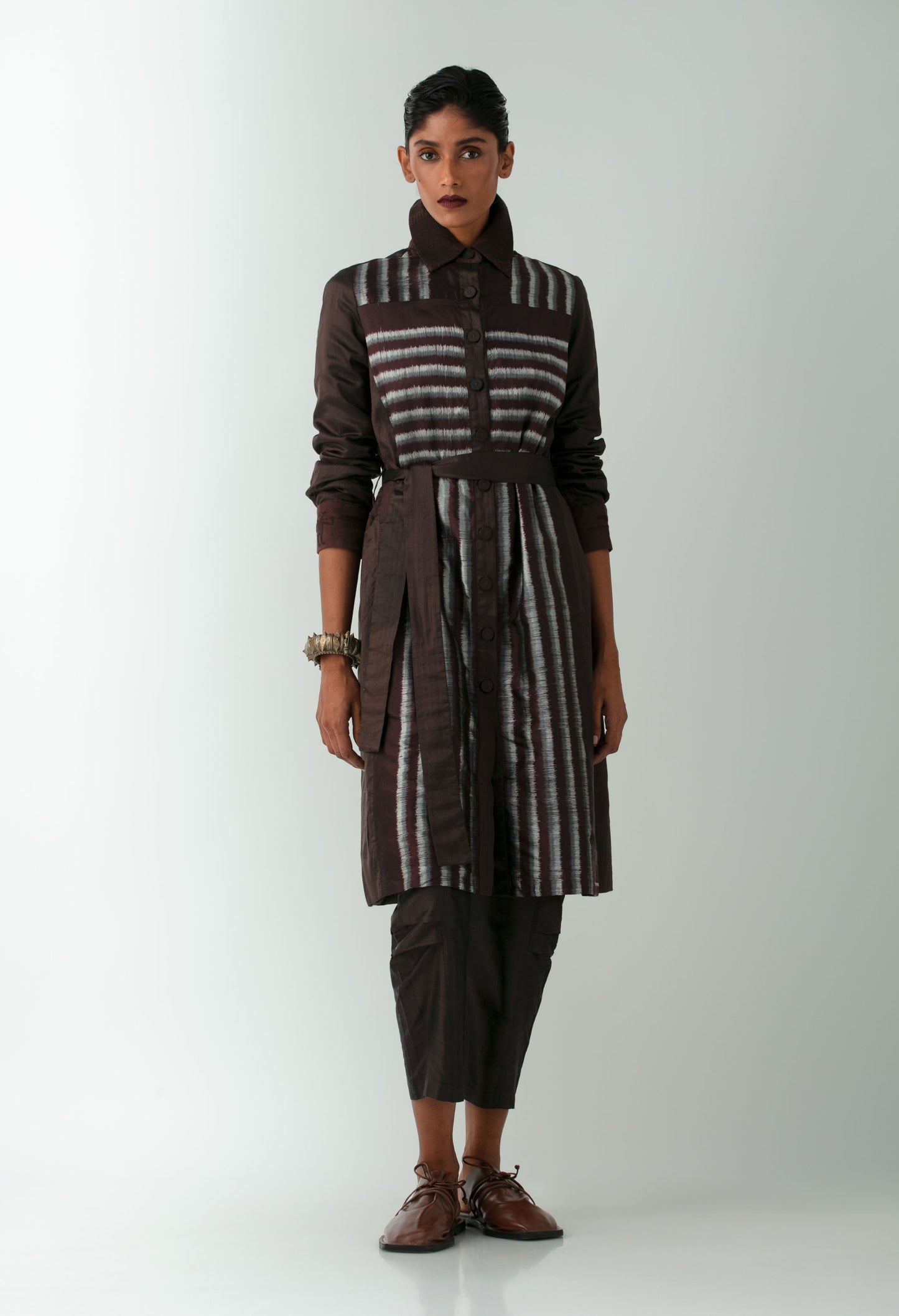 Striped Bandha Overcoat
