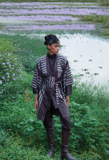 Kimono in Striped Bandha