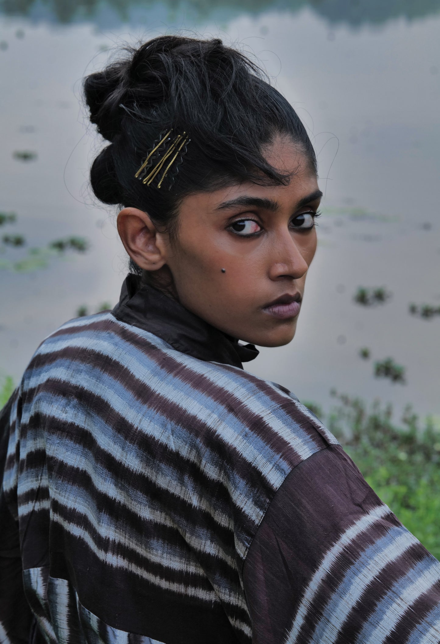 Kimono in Striped Bandha