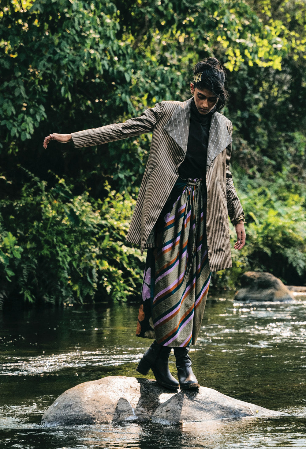 Striped Swing Blazer